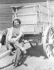 Bertha with old wagon